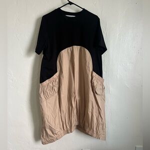 Black and beige dress